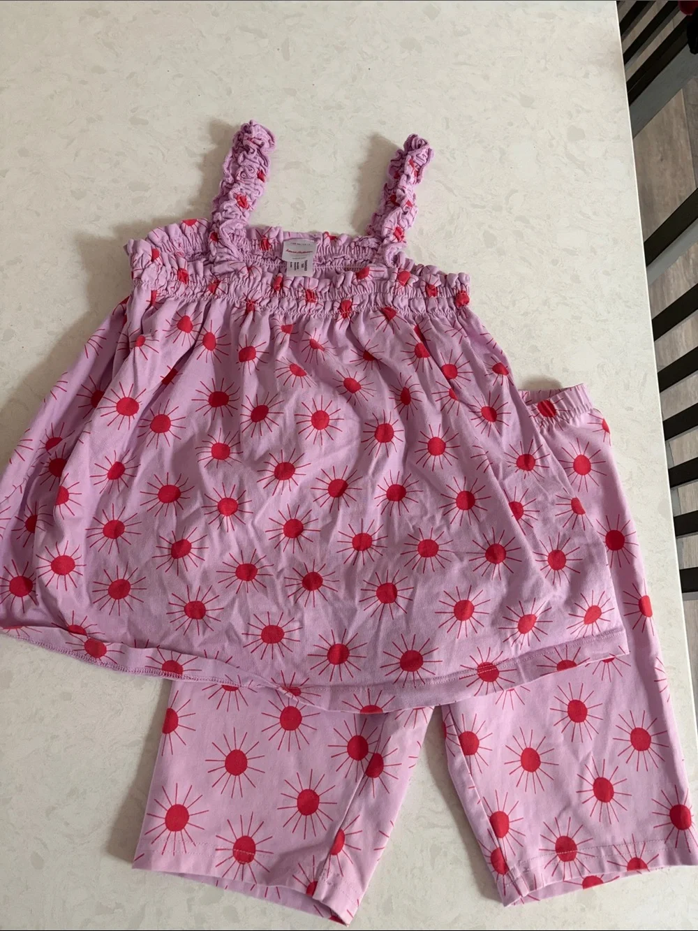 Hanna Andersson Pink Set with Red Sun Motif